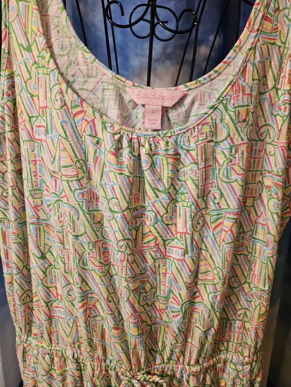 Lilly Pulitzer l Sleeveless Casual Summer Dress in Pastel Multi-Color - Picture 7 of 9